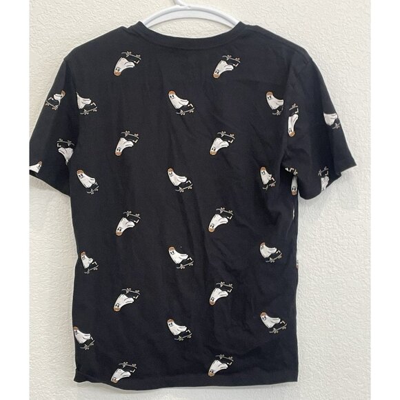 Old Navy Women's TShirt Black with Halloween Ghosts Skateboarding Fall Festive - Picture 2 of 6